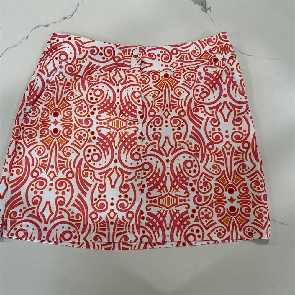 Adidas Women's A-Line Skort Size 6 Multicolor Geometric Golf Tennis Pickleball